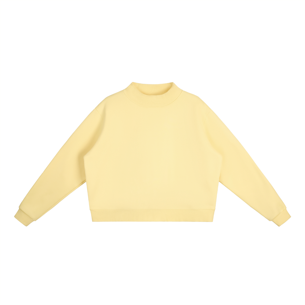 Essential Fleece Mock-Neck Crew Sweatshirt