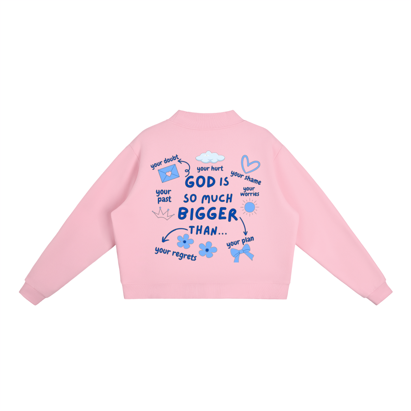 Essential Fleece Mock-Neck Crew Sweatshirt